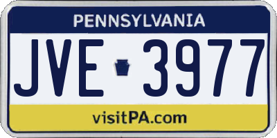 PA license plate JVE3977