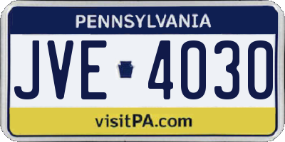 PA license plate JVE4030
