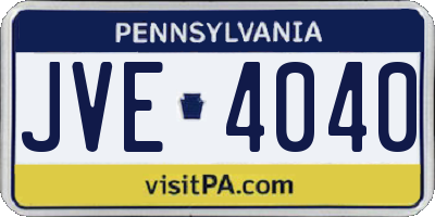 PA license plate JVE4040