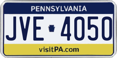 PA license plate JVE4050