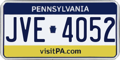 PA license plate JVE4052
