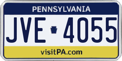 PA license plate JVE4055