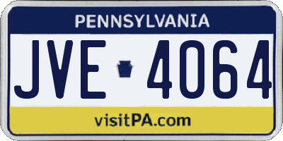 PA license plate JVE4064