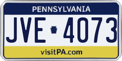 PA license plate JVE4073