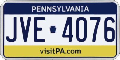 PA license plate JVE4076