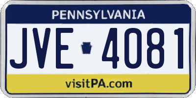 PA license plate JVE4081