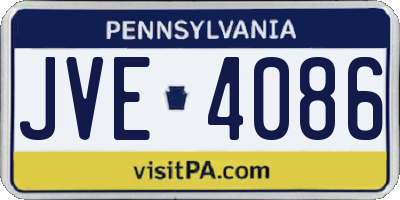 PA license plate JVE4086