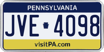 PA license plate JVE4098