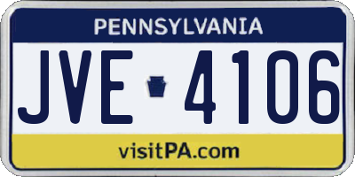 PA license plate JVE4106