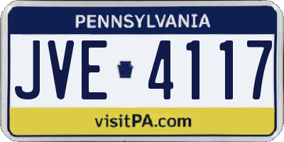 PA license plate JVE4117