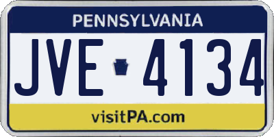 PA license plate JVE4134