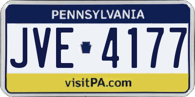 PA license plate JVE4177