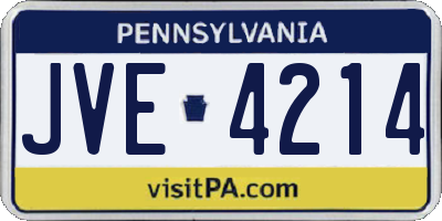 PA license plate JVE4214