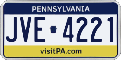 PA license plate JVE4221