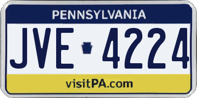 PA license plate JVE4224