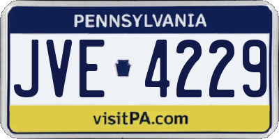 PA license plate JVE4229