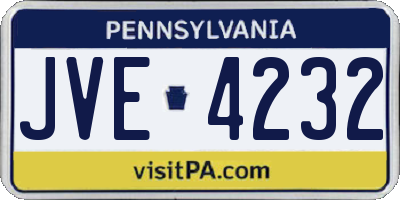 PA license plate JVE4232