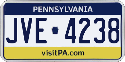 PA license plate JVE4238