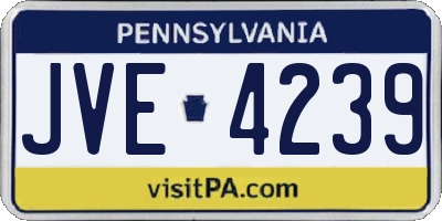 PA license plate JVE4239