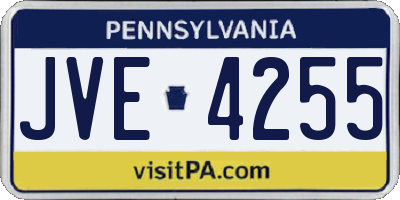 PA license plate JVE4255