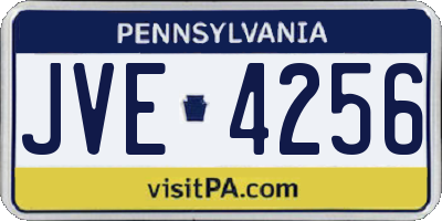 PA license plate JVE4256