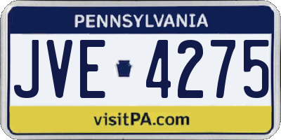 PA license plate JVE4275