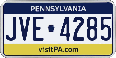 PA license plate JVE4285