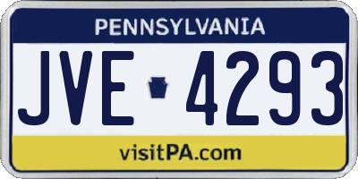 PA license plate JVE4293