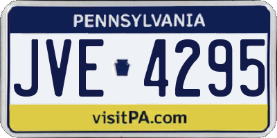 PA license plate JVE4295