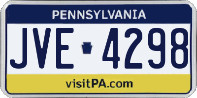 PA license plate JVE4298