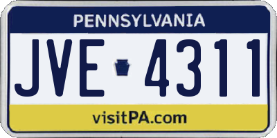 PA license plate JVE4311