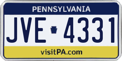 PA license plate JVE4331