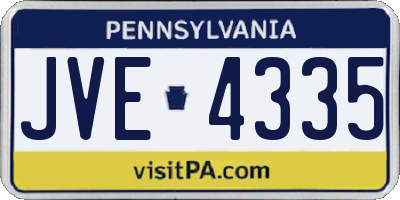 PA license plate JVE4335