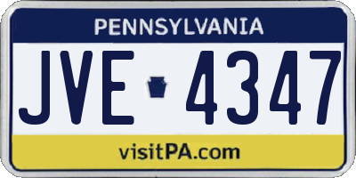 PA license plate JVE4347