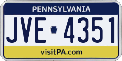PA license plate JVE4351