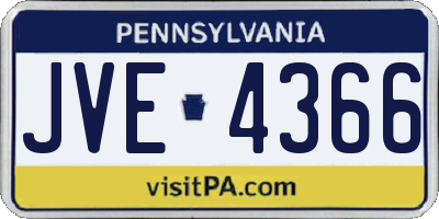 PA license plate JVE4366