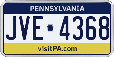 PA license plate JVE4368