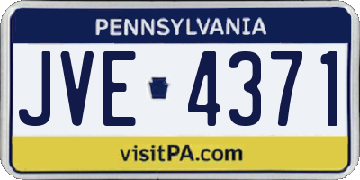 PA license plate JVE4371