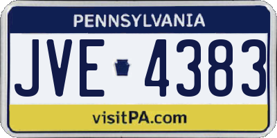PA license plate JVE4383
