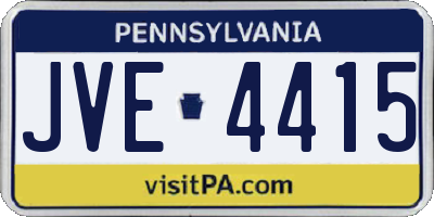 PA license plate JVE4415