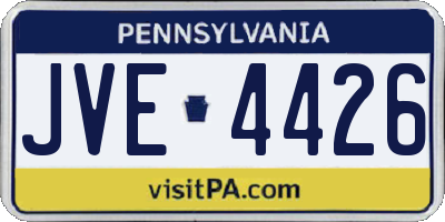PA license plate JVE4426