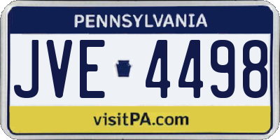 PA license plate JVE4498
