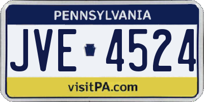 PA license plate JVE4524