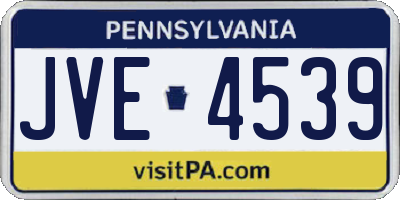 PA license plate JVE4539