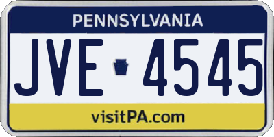 PA license plate JVE4545