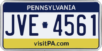PA license plate JVE4561