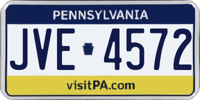 PA license plate JVE4572
