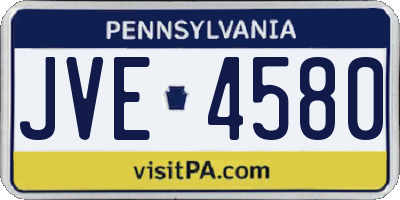 PA license plate JVE4580