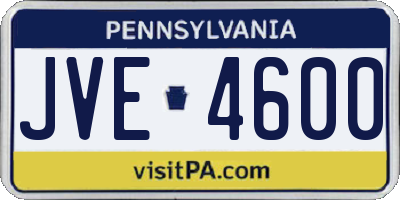 PA license plate JVE4600
