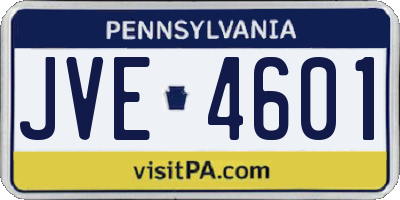 PA license plate JVE4601
